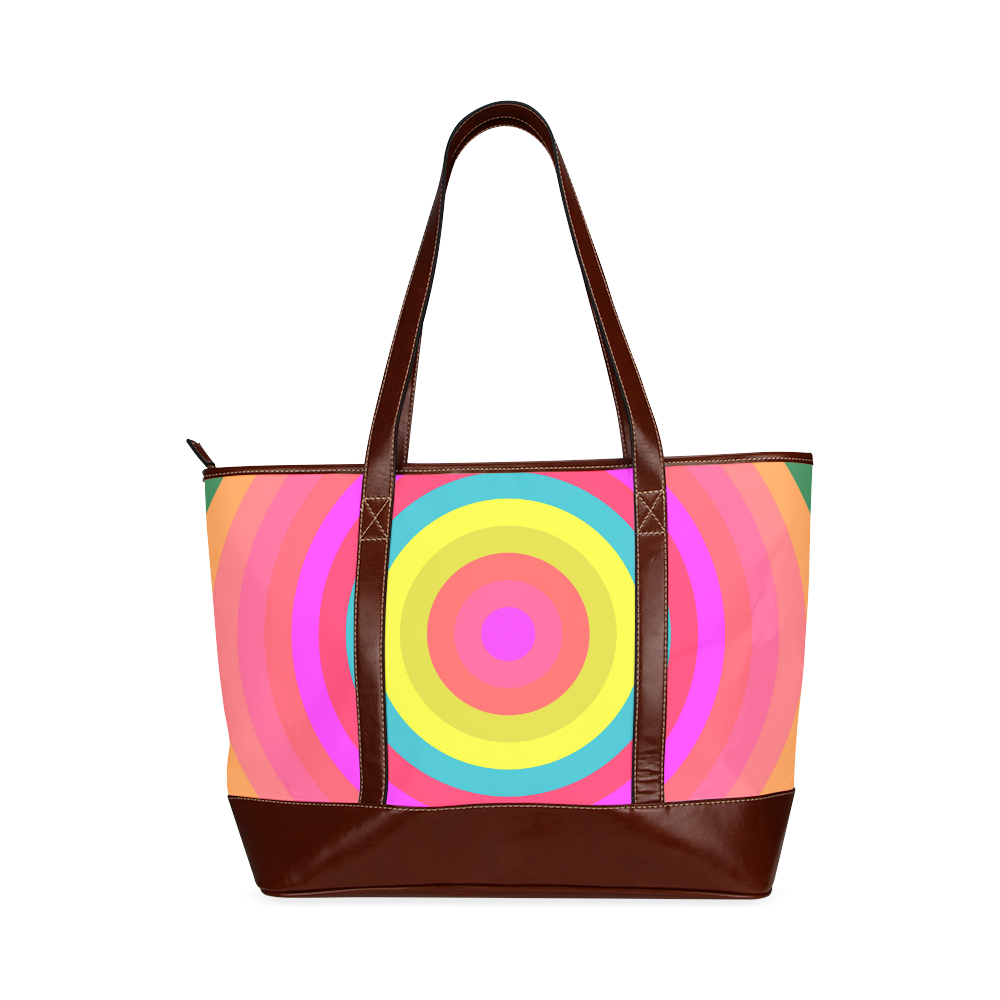 Pink Retro Radial Pattern Tote Handbag (Model 1642)