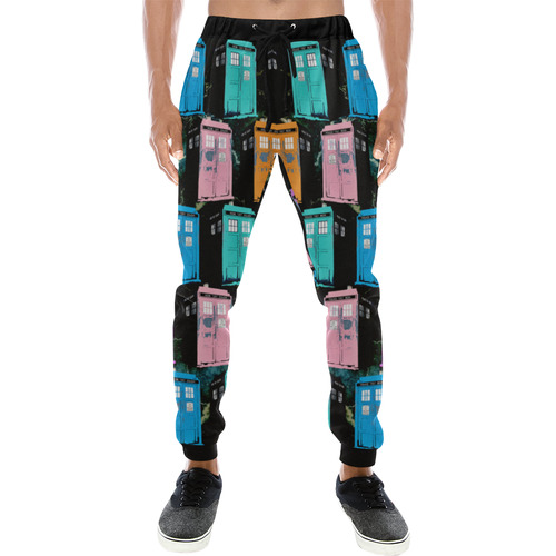 Pop Art time machine Men's All Over Print Sweatpants (Model L11)
