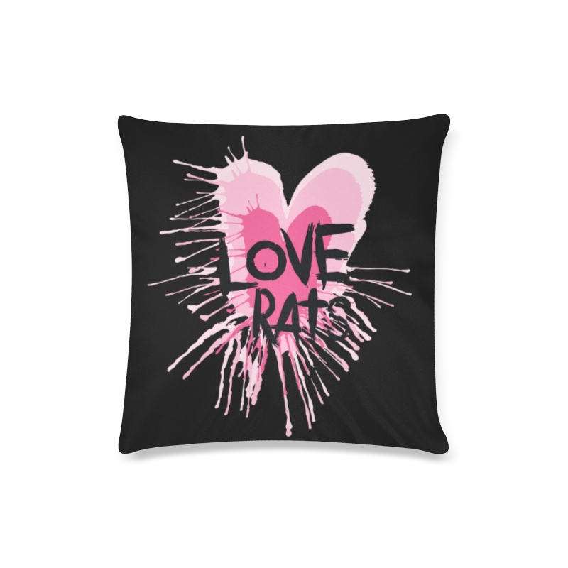 Love Rats Black Custom Zippered Pillow Case 16"x16"(Twin Sides)