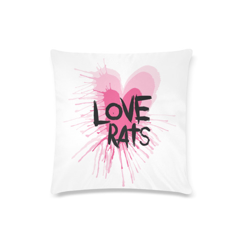 Love Rats White Custom Zippered Pillow Case 16"x16"(Twin Sides)