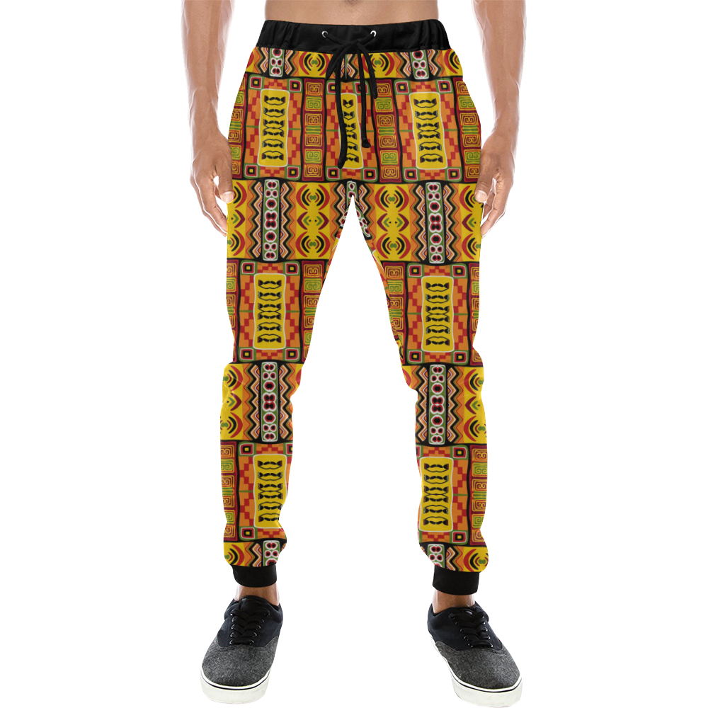 African Ethnic Inspired Pattern Men's All Over Print Sweatpants (Model L11)