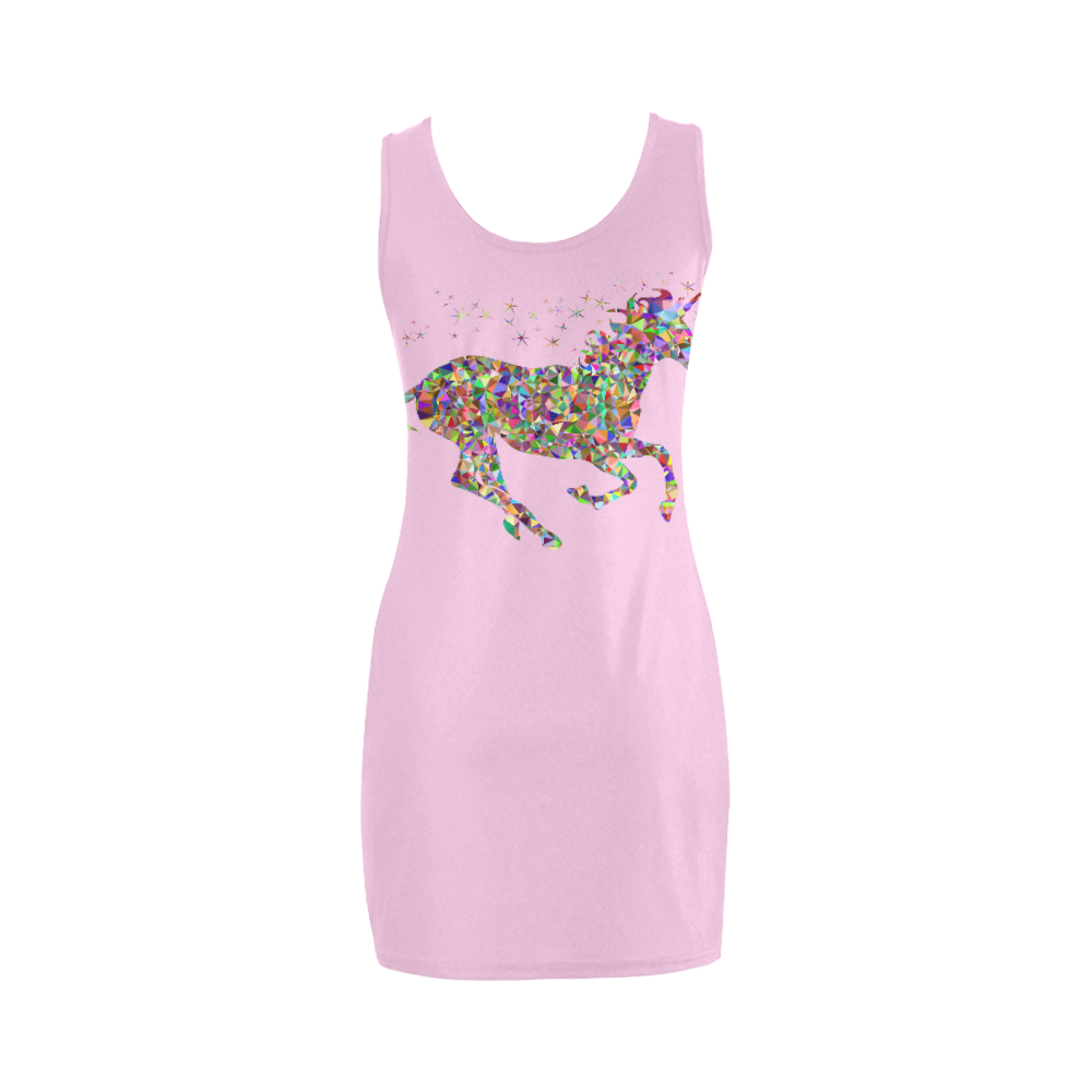 Womens Bodycon Sleeveless Dress Pink Unicorn by Tell3People Medea Vest Dress (Model D06)