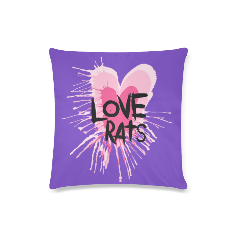 Love Rats Purple Custom Zippered Pillow Case 16"x16"(Twin Sides)