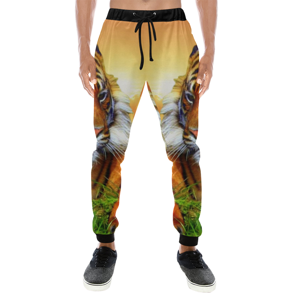 Sumatran Tiger Men's All Over Print Sweatpants (Model L11)