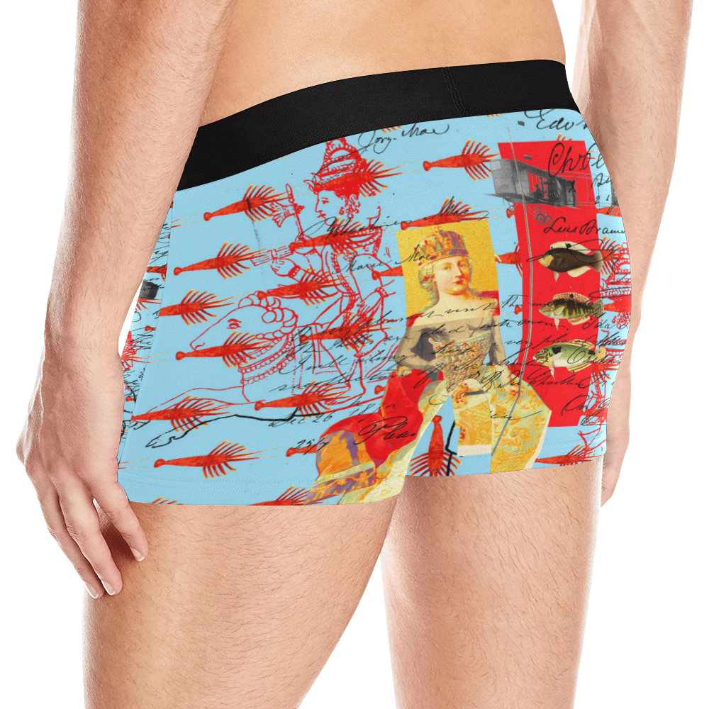 THE SHOWY PLANE HUNTER AND FISH IV Men's All Over Print Boxer Briefs (Model L10)