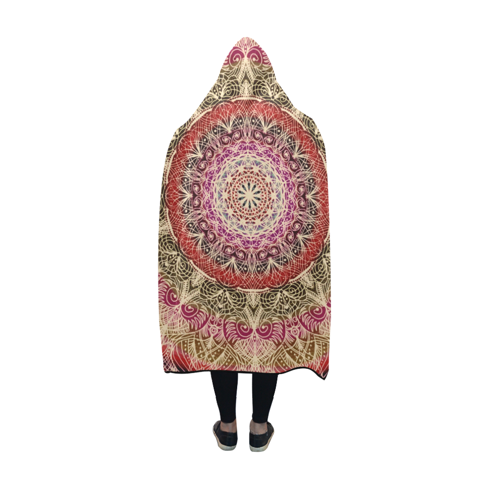 mandala 30x30-2 Hooded Blanket 60''x50''
