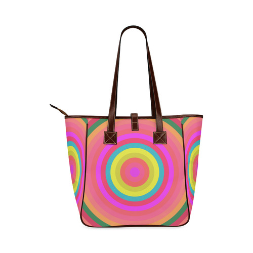 Pink Retro Radial Pattern Classic Tote Bag (Model 1644)