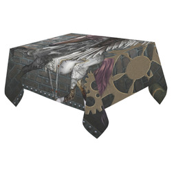 Steampunk, awesome steampunk horse with wings Cotton Linen Tablecloth 52"x 70"