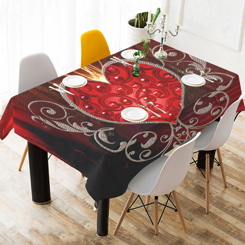 Wonderful heart with wings Cotton Linen Tablecloth 52"x 70"