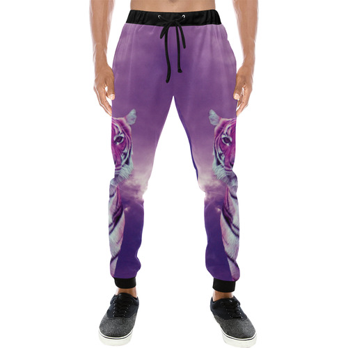Purple Tiger Men's All Over Print Sweatpants (Model L11)