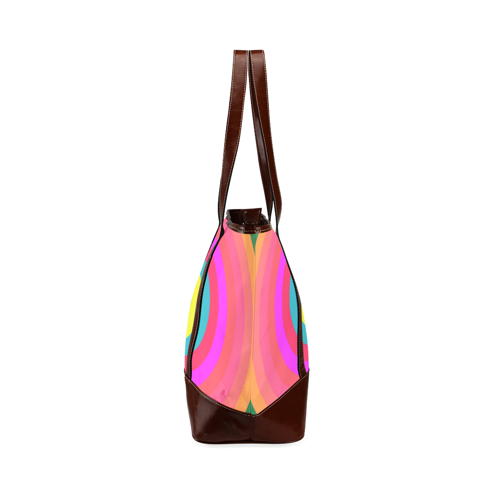 Pink Retro Radial Pattern Tote Handbag (Model 1642)