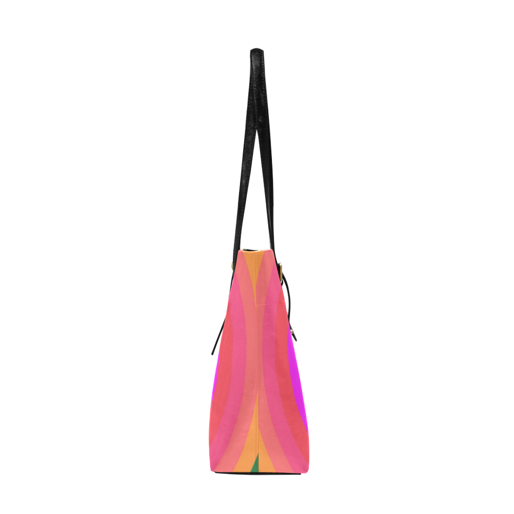 Pink Retro Radial Pattern Euramerican Tote Bag/Large (Model 1656)