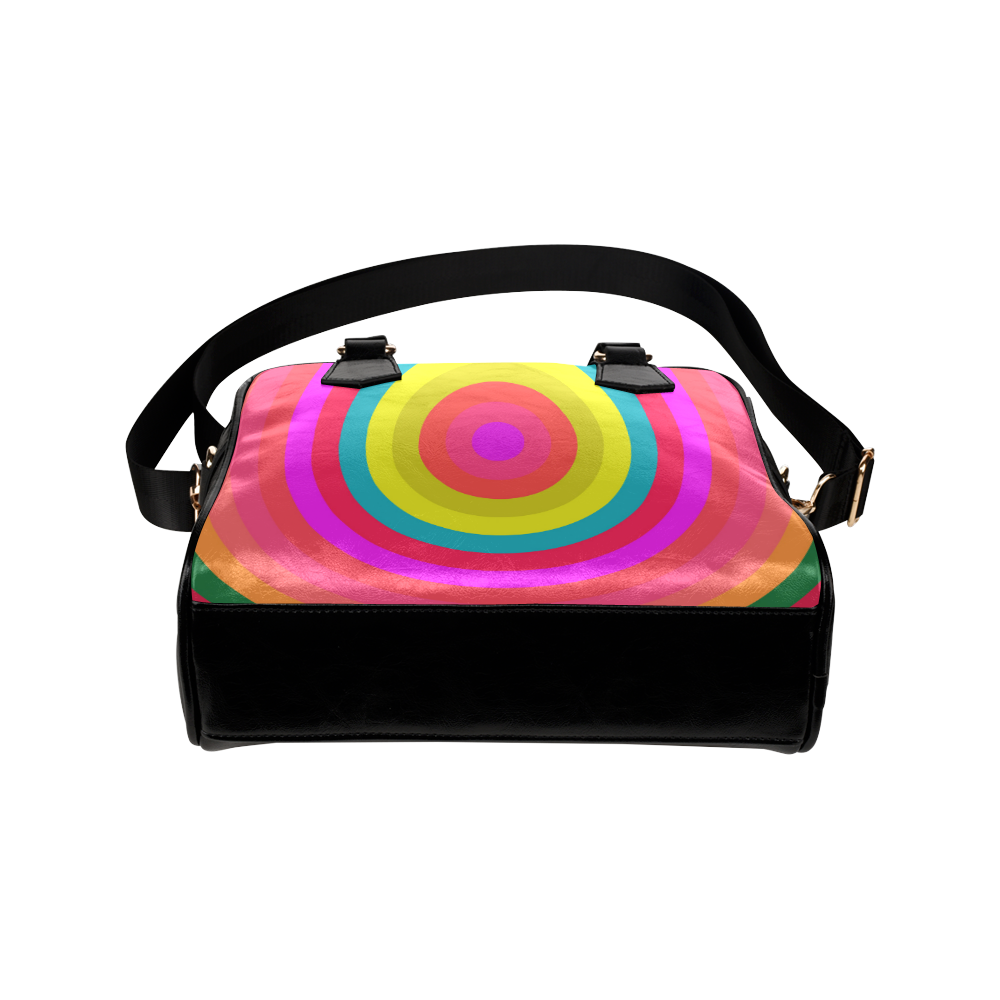 Pink Retro Radial Pattern Shoulder Handbag (Model 1634)