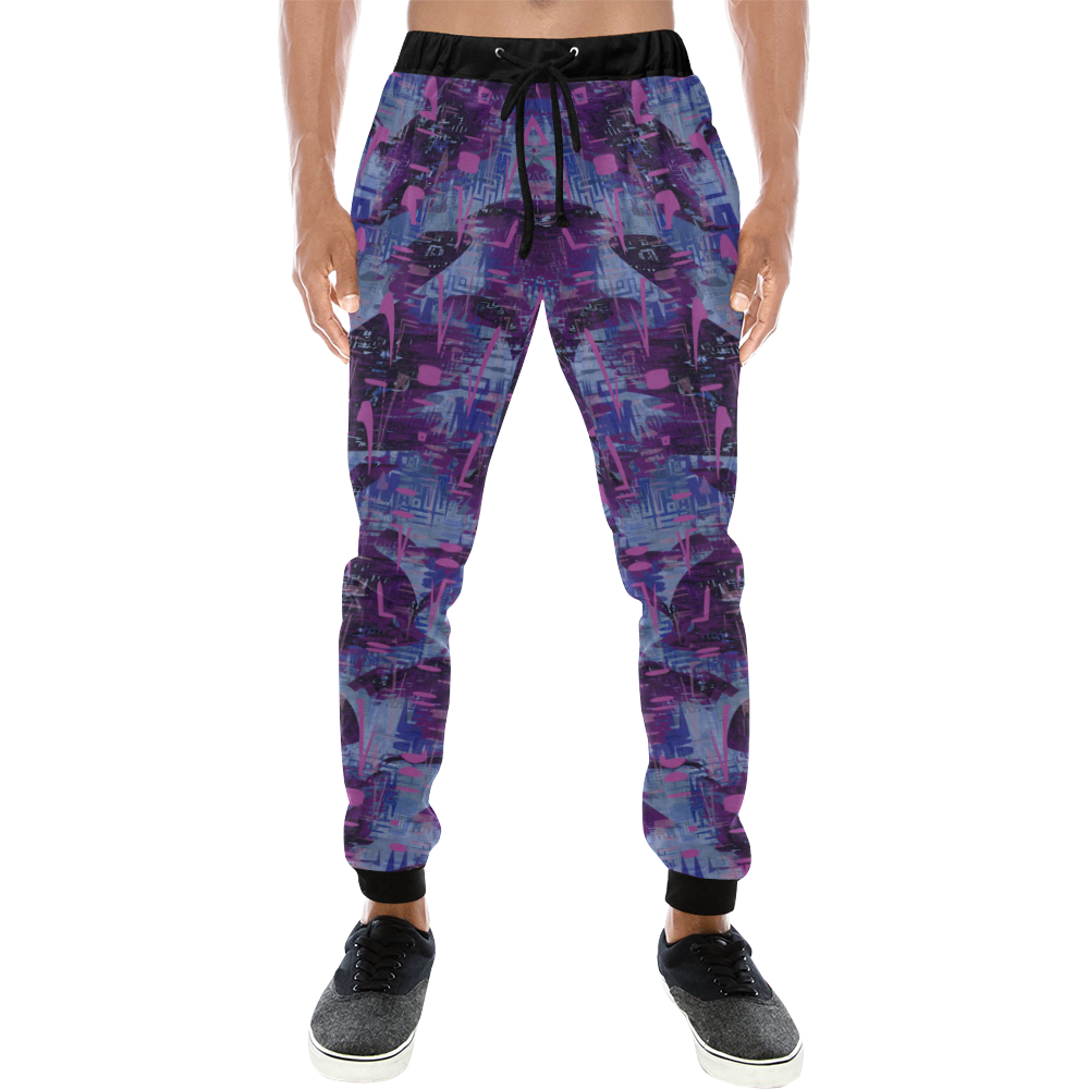 Techno Grunge Punk Men's All Over Print Sweatpants (Model L11)