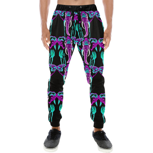 Rainbow Animals - Elephant Men's All Over Print Sweatpants (Model L11)