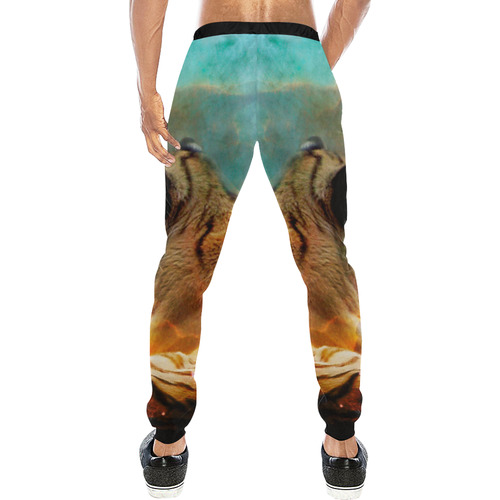 Tiger and Nebula Men's All Over Print Sweatpants (Model L11)