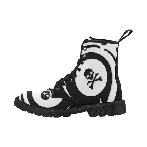 Pirate P -white Martin Boots for Men (Black) (Model 1203H)