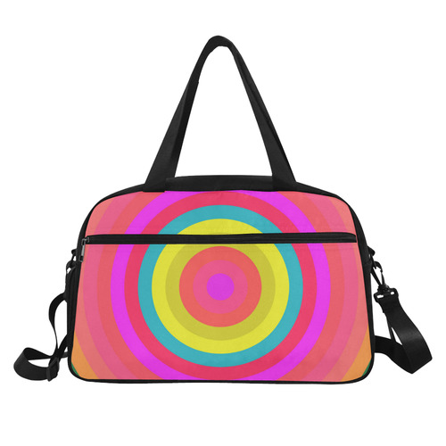 Pink Retro Radial Pattern Fitness Handbag (Model 1671)