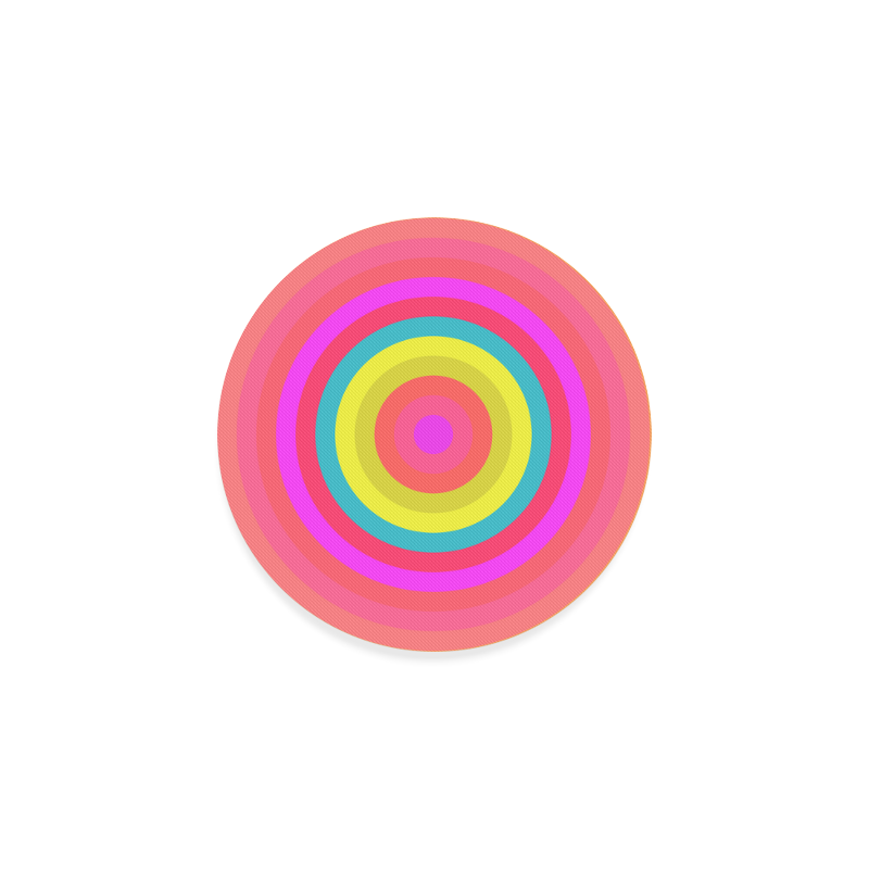 Pink Retro Radial Pattern Round Coaster
