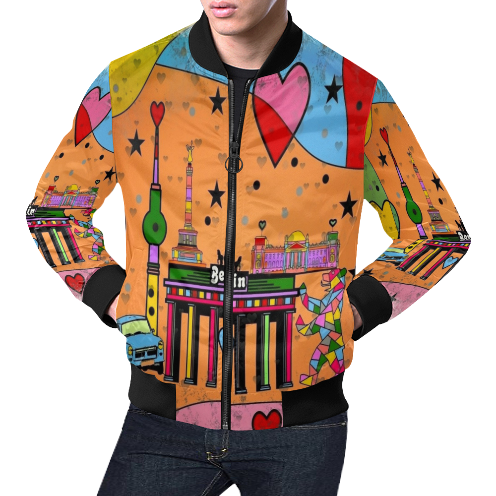 Berlin Popart by Nico Bielow All Over Print Bomber Jacket for Men (Model H19)