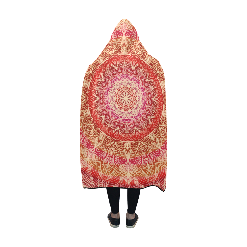 mandala 30x30-3 Hooded Blanket 60''x50''