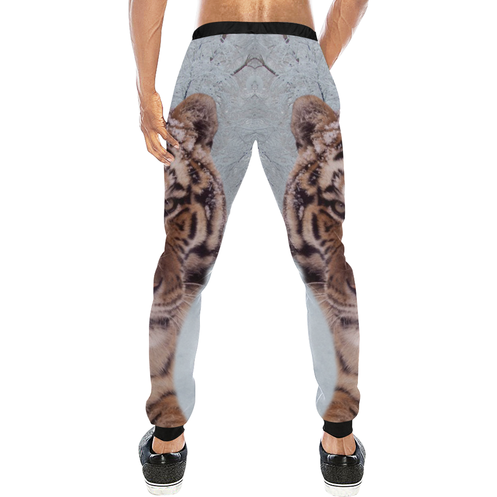Tiger and Snow Men's All Over Print Sweatpants (Model L11)