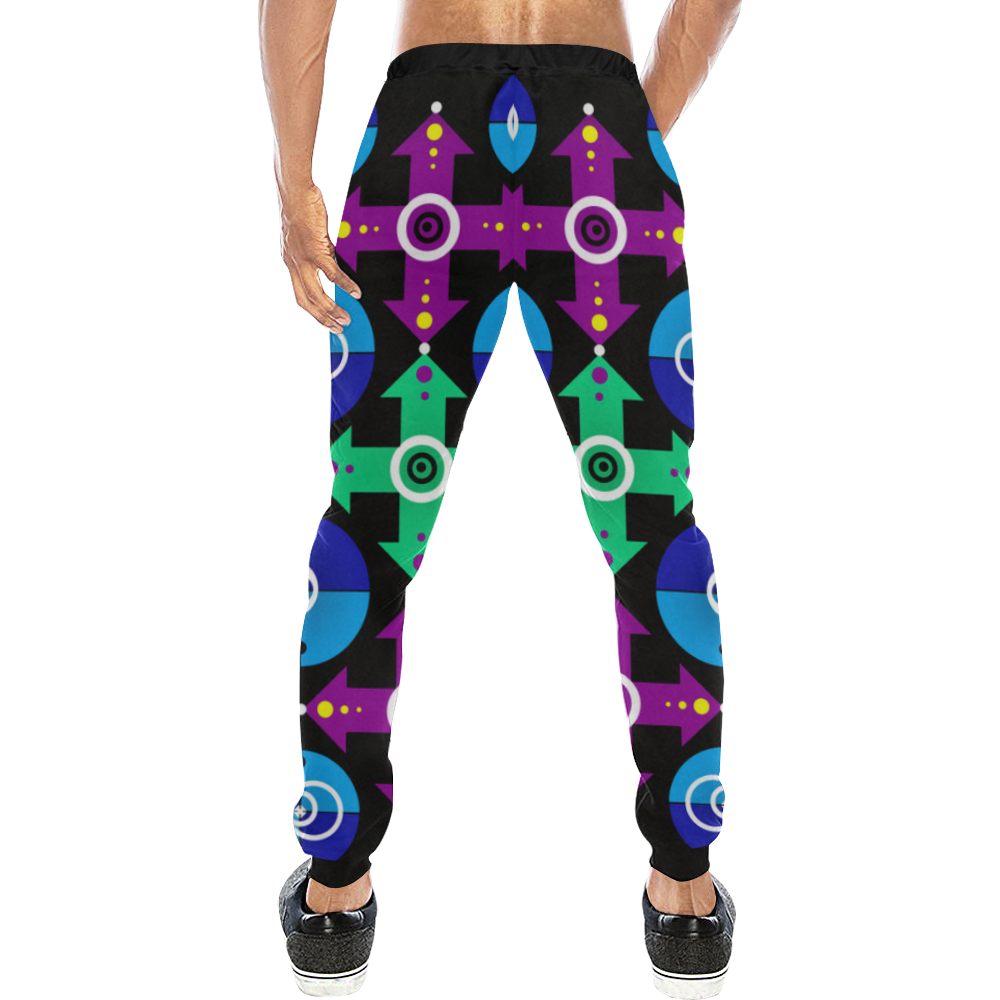 what direction Men's All Over Print Sweatpants (Model L11)