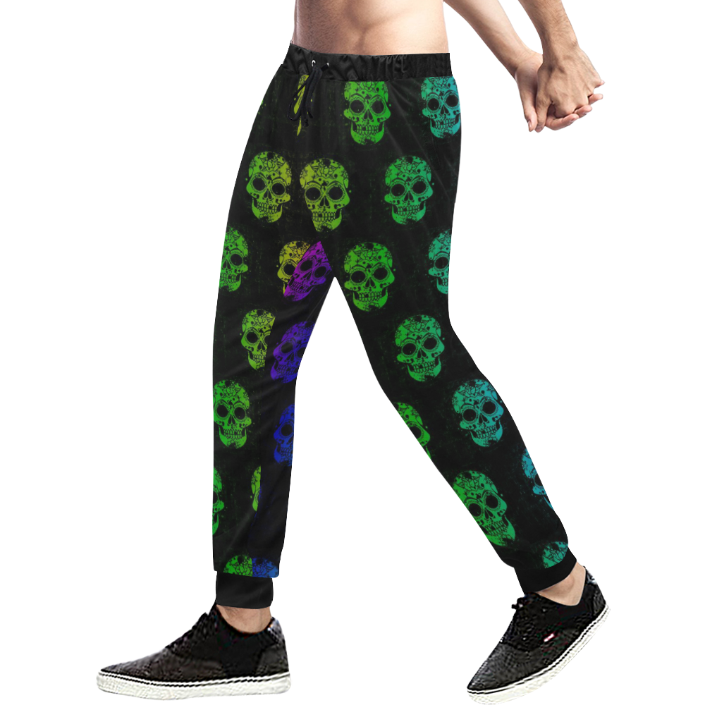 new skull allover pattern  04G by JamColors Men's All Over Print Sweatpants (Model L11)