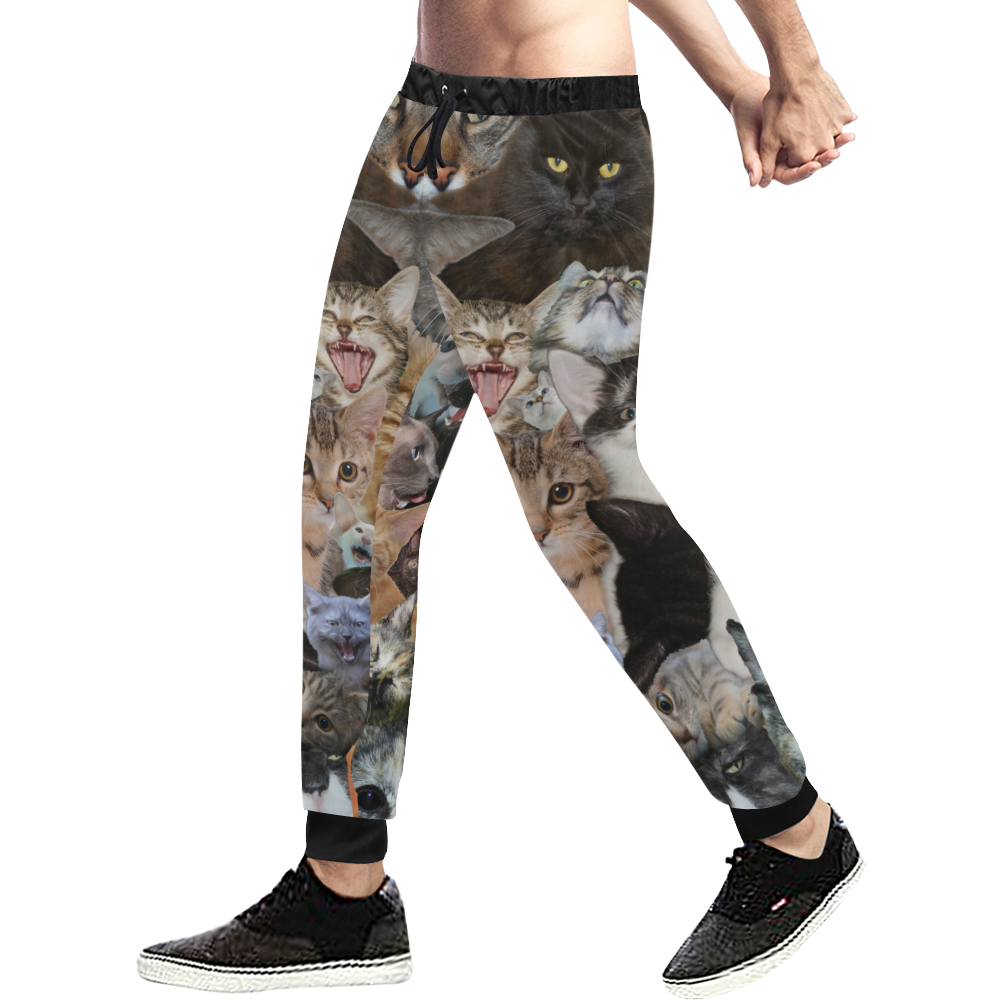 Crazy Kitten Show Men's All Over Print Sweatpants (Model L11)
