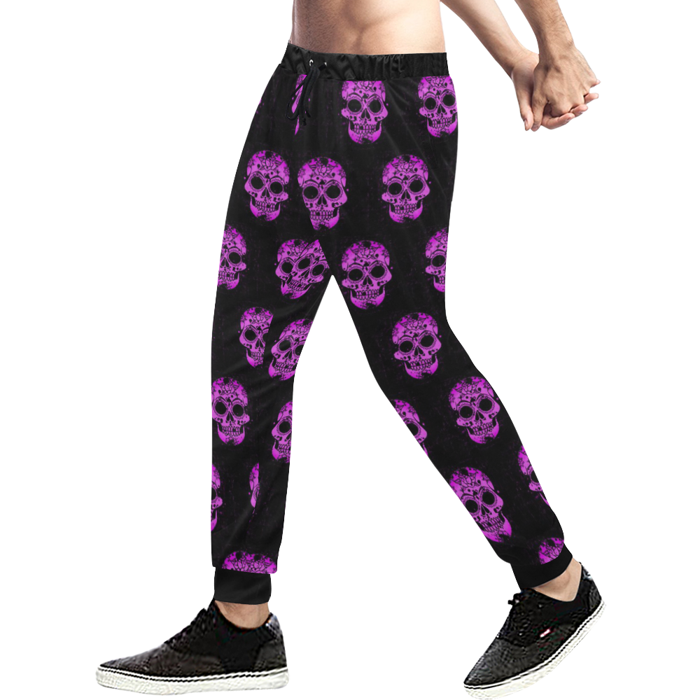 new skull allover pattern  04F by JamColors Men's All Over Print Sweatpants (Model L11)