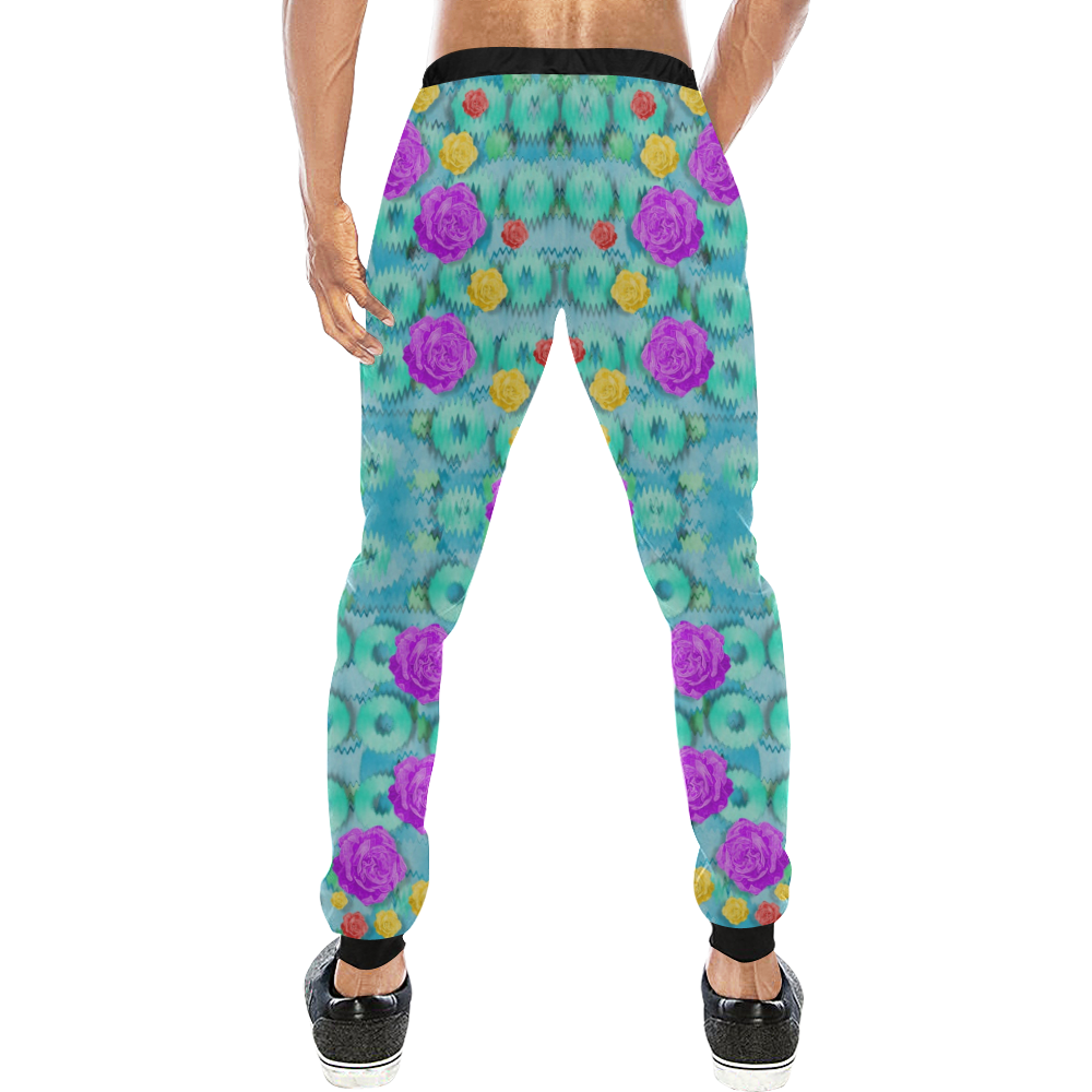 Season for roses and polka dots Men's All Over Print Sweatpants (Model L11)