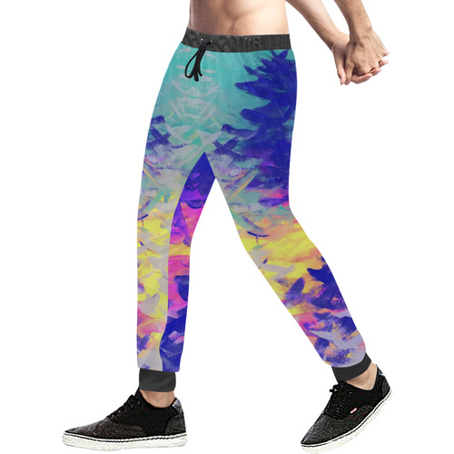 Neon Mimosa Men's All Over Print Sweatpants (Model L11)