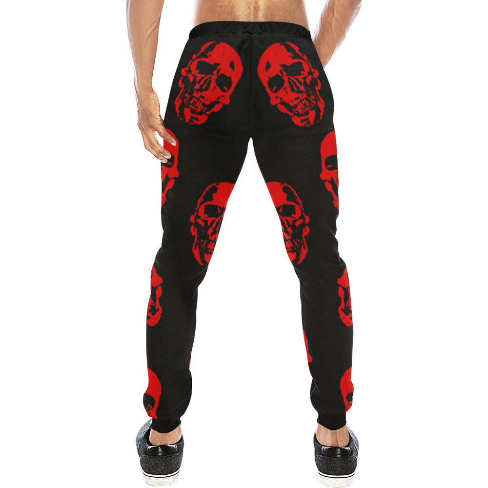 Hot Skulls,red by JamColors Men's All Over Print Sweatpants (Model L11)
