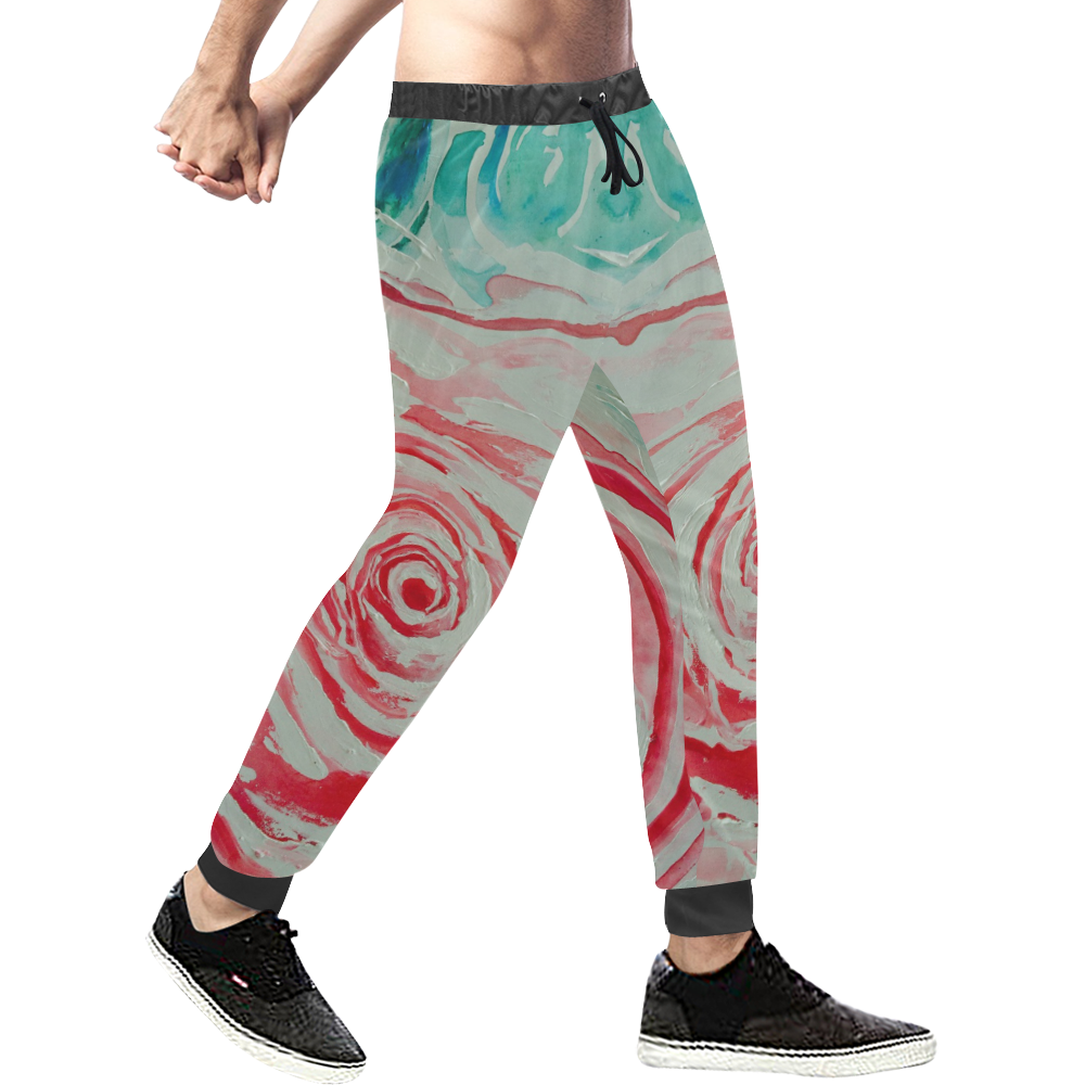 ROSES ARE PINK PINK Men's All Over Print Sweatpants (Model L11)