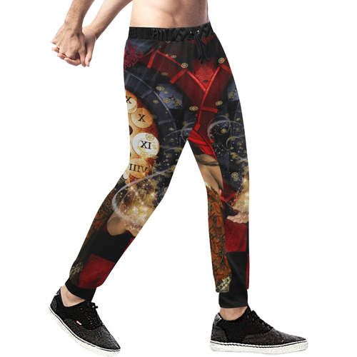 Beautiful steampunk lady Men's All Over Print Sweatpants (Model L11)