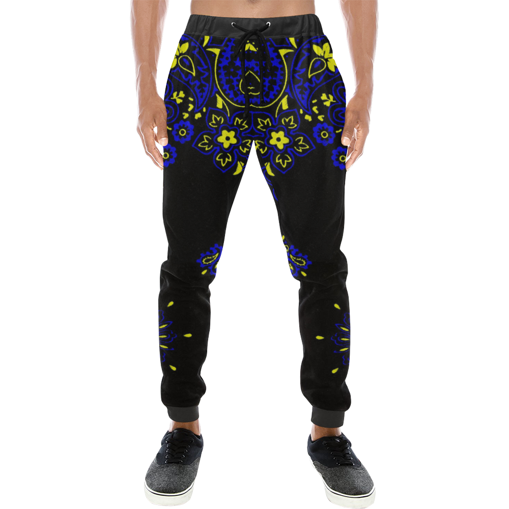 blue yellow bandana version 2 Men's All Over Print Sweatpants (Model L11)