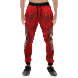 Funny Skul and Red Rose Men's All Over Print Sweatpants (Model L11)