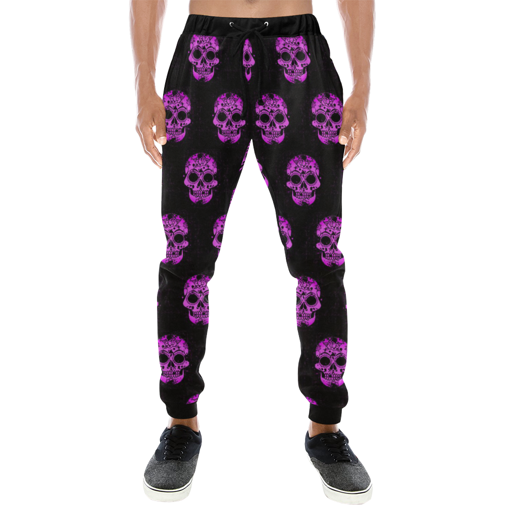 new skull allover pattern  04F by JamColors Men's All Over Print Sweatpants (Model L11)