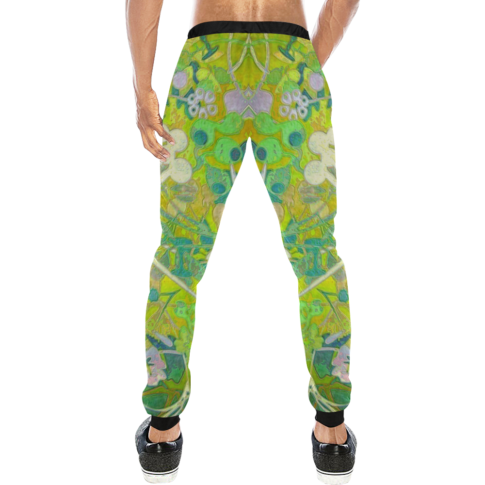 floral 1 retro abstract Men's All Over Print Sweatpants (Model L11)