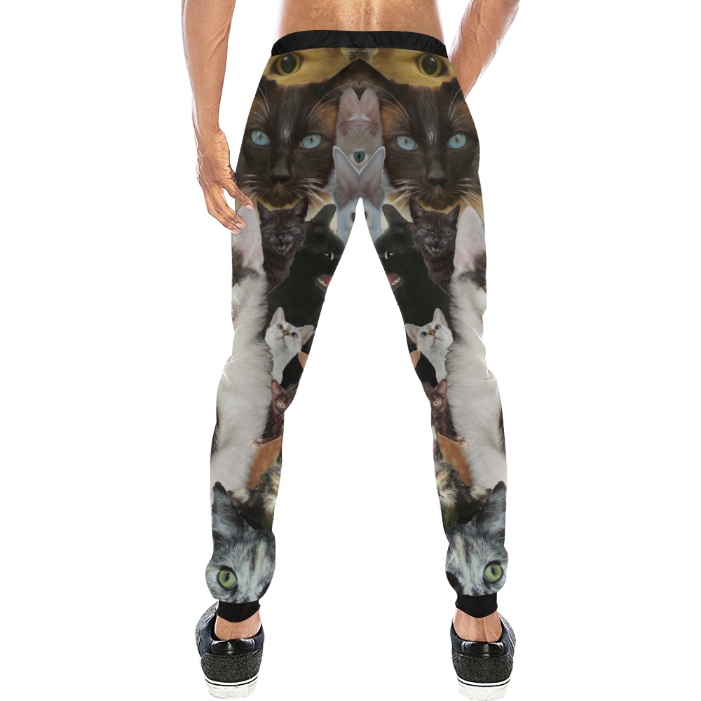 Crazy Kitten Show Men's All Over Print Sweatpants (Model L11)