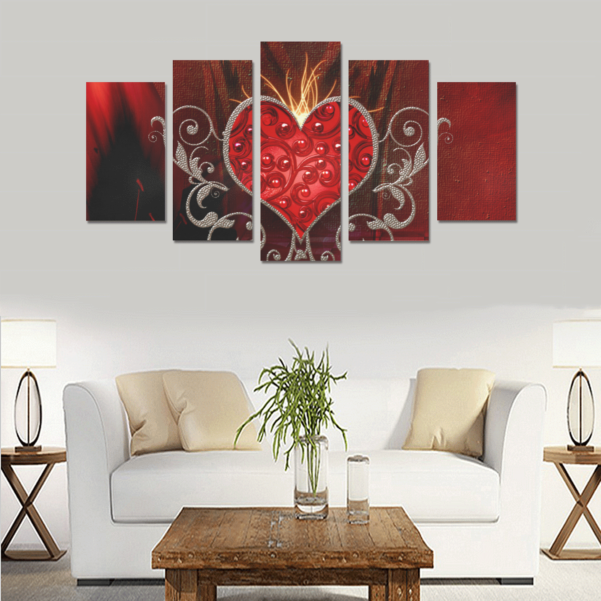 Wonderful heart with wings Canvas Print Sets A (No Frame)