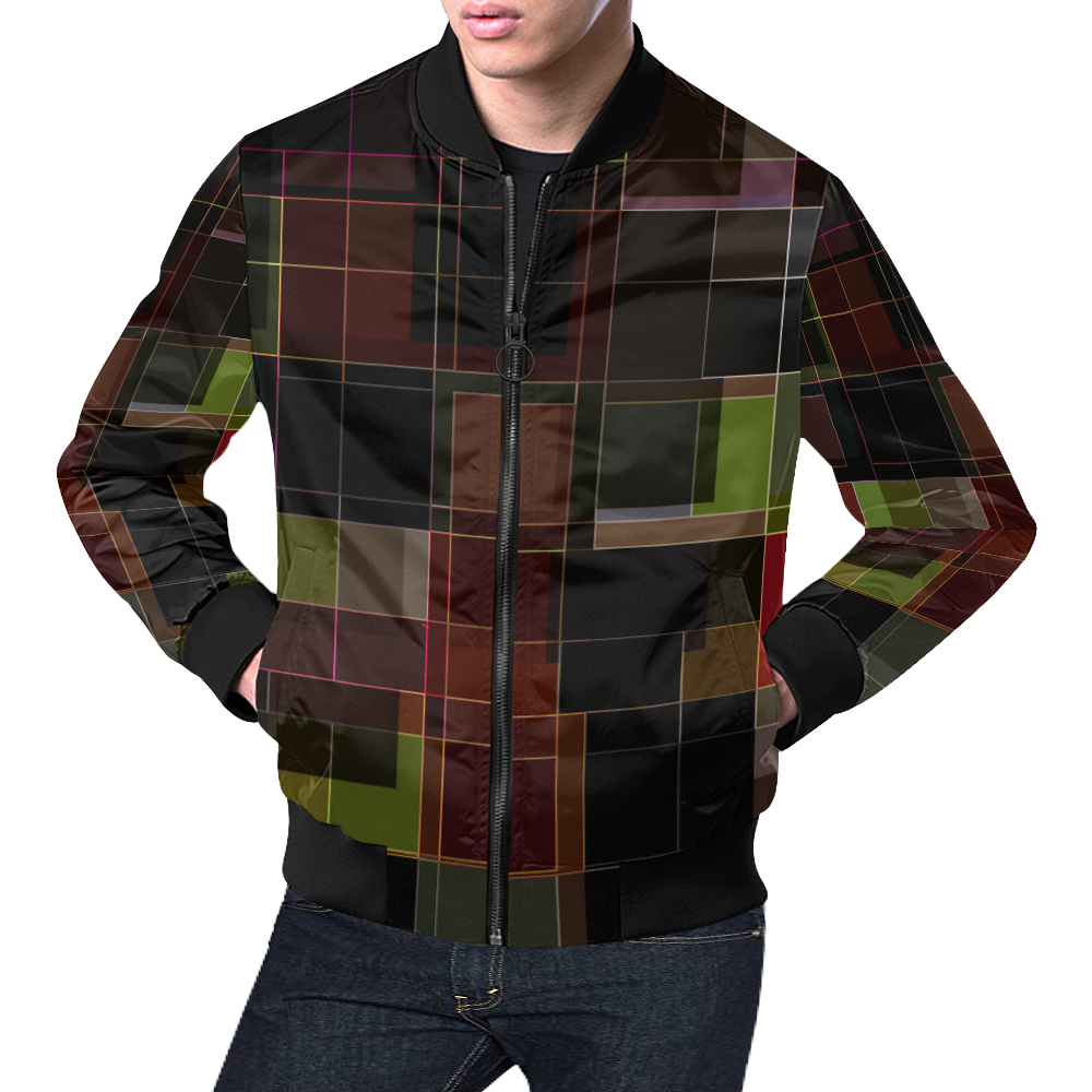 Classic Checkers All Over Print Bomber Jacket for Men (Model H19)