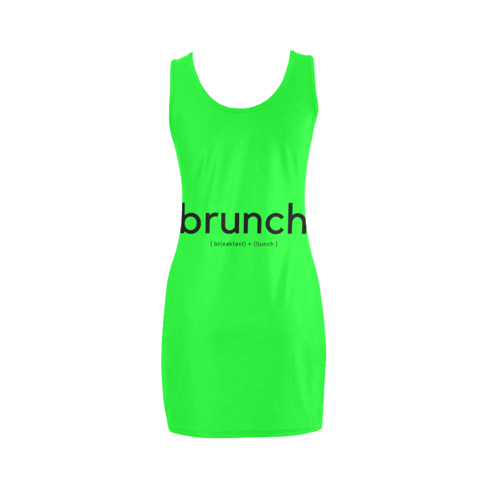 Womens Bodycon Sleeveless Lime Green Brunch Breakfast Lunch by Tell3People Medea Vest Dress (Model D06)