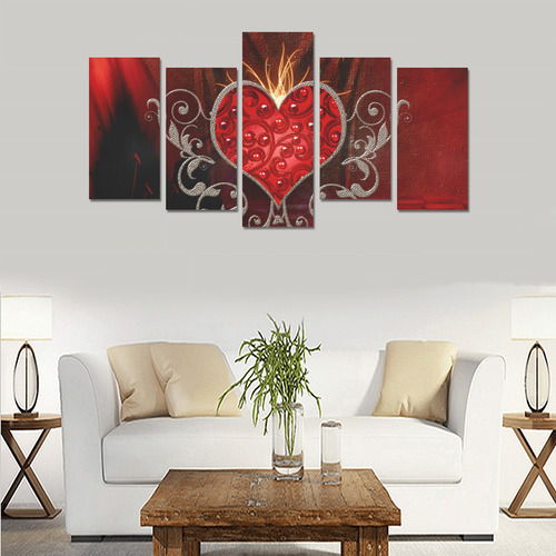 Wonderful heart with wings Canvas Print Sets E (No Frame)