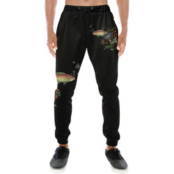 Fish With Flowers Surreal Men's All Over Print Sweatpants (Model L11)