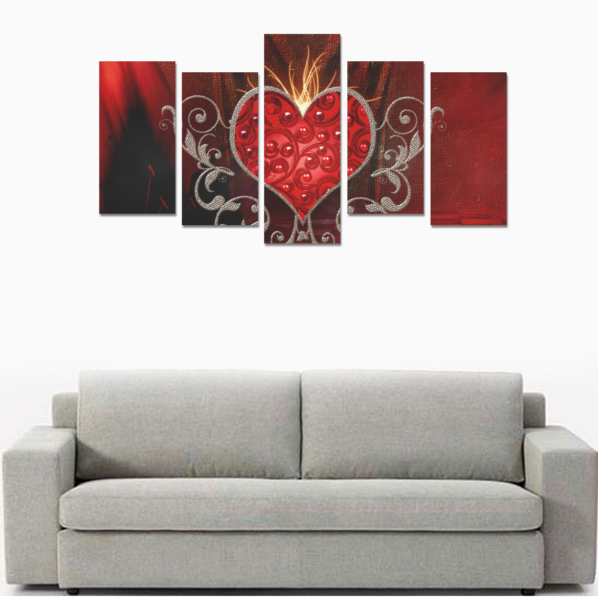 Wonderful heart with wings Canvas Print Sets E (No Frame)