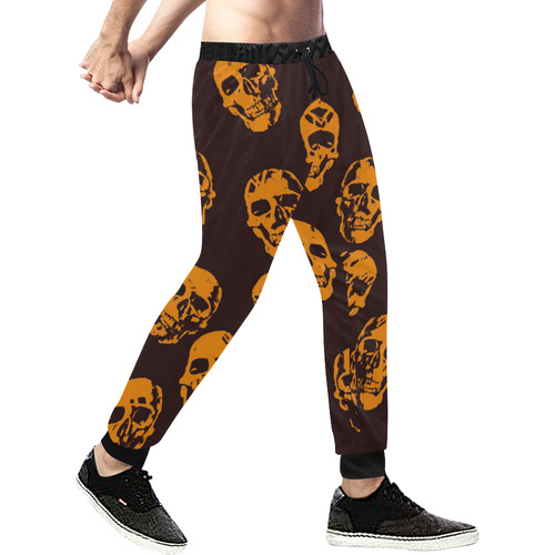 Hot Skulls,orange by JamColors Men's All Over Print Sweatpants (Model L11)