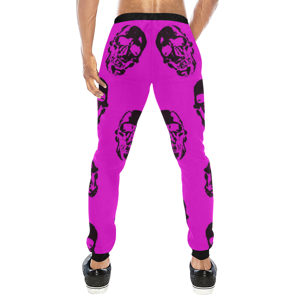 Hot Skulls,hot pink by JamColors Men's All Over Print Sweatpants (Model L11)