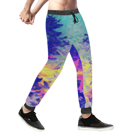 Neon Mimosa Men's All Over Print Sweatpants (Model L11)
