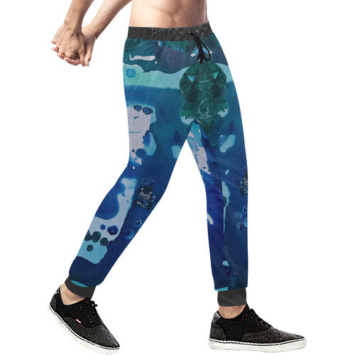 Orca Whale Marvels at the Melting Ice, Environment Men's All Over Print Sweatpants (Model L11)